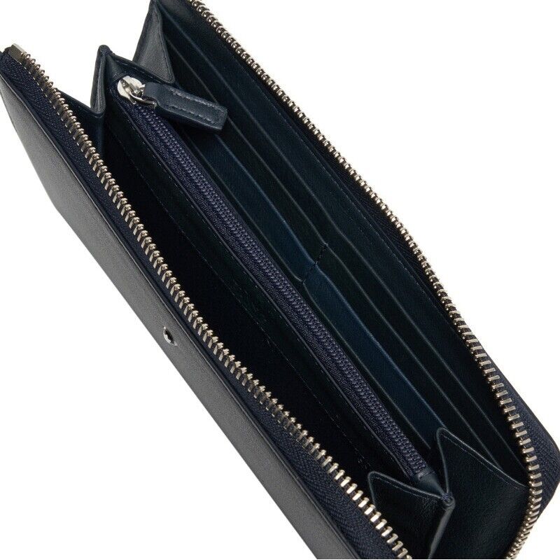 Meisterstück Genuine Leather 12cc Long Wallet Purse Men With Zipper In Black