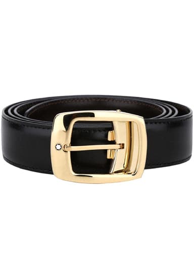 Montblanc Black Leather Belt 120cm