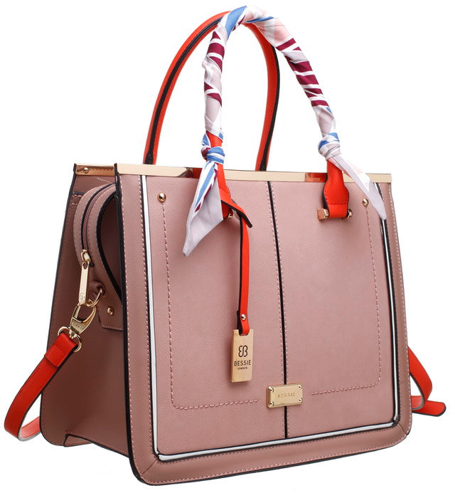 RIBBON TWO TONE TOTE