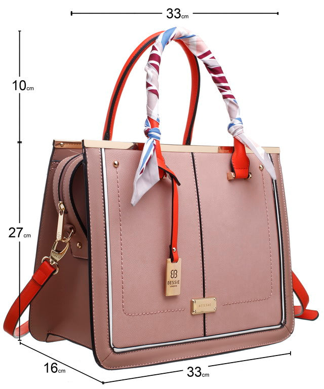 RIBBON TWO TONE TOTE