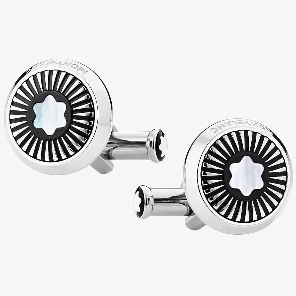 Montblanc Mens Star Rays Mother Of Pearl Cufflinks 123809