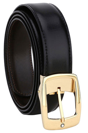 Montblanc Black Leather Belt 120cm