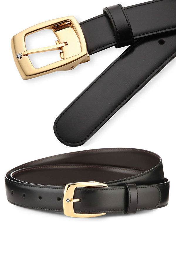 Montblanc Black Leather Belt 120cm