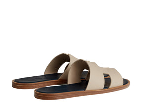 Hermes Izmir Sandal In Epsom Calfskin With Iconic H Cut-Out Blanc Gomme-Bleu Celeste