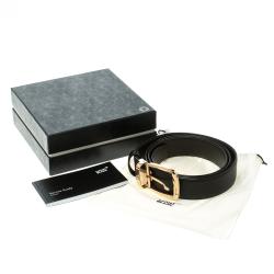 Montblanc Black Leather Buckle Belt 120cm