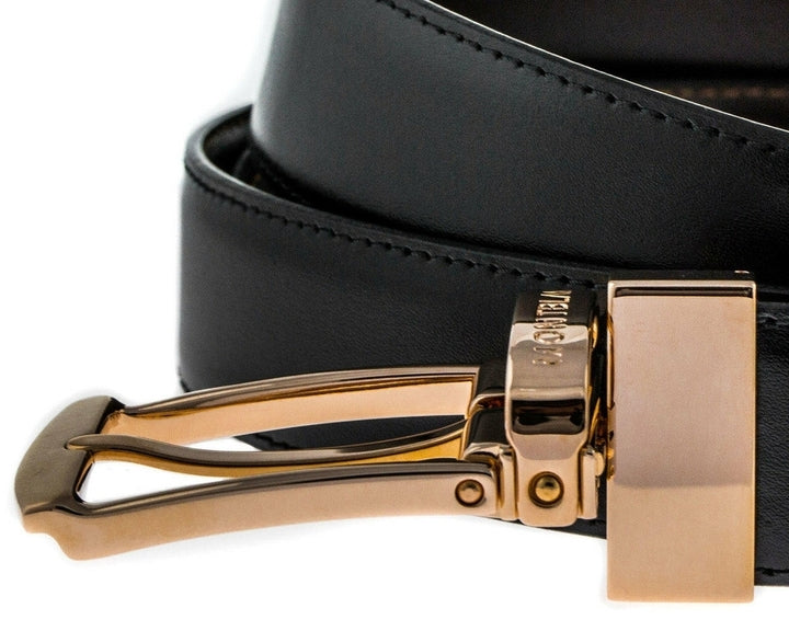 Montblanc Casual Line Gold Plated Reversible B/B Leather Belt 105122