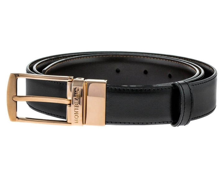 Montblanc Casual Line Gold Plated Reversible B/B Leather Belt 105122