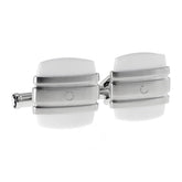 Classic Collection White Agate Stainless Steel Cufflinks