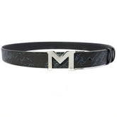 M Buckle Blue 35 mm Reversible PVC Belt