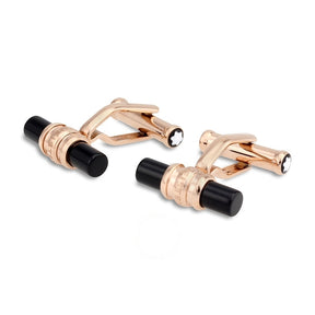 Meisterstuck Rose Gold-Tone PVD Onyx Cufflinks