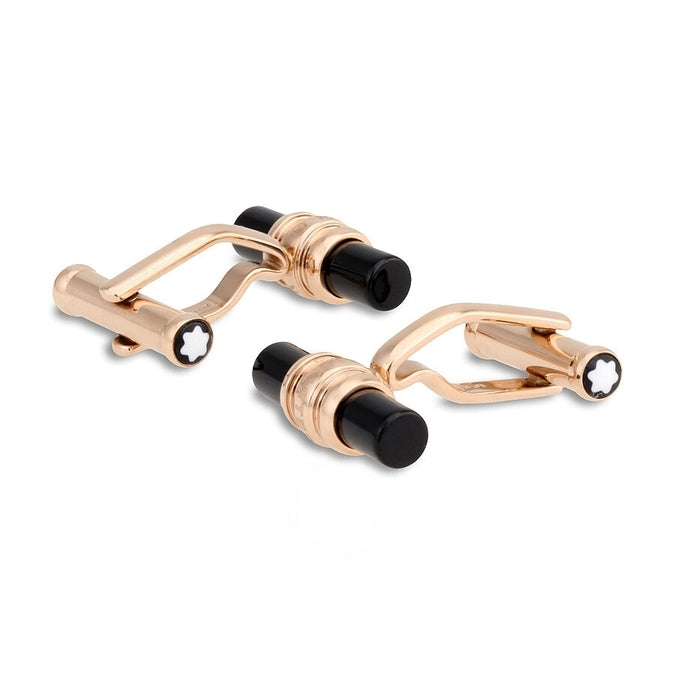 Meisterstuck Rose Gold-Tone PVD Onyx Cufflinks