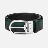 Montblanc HORSESHOE BUCKLE GREEN 40 MM REVERSIBLE LEATHER BELT