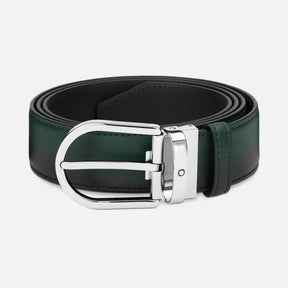 Montblanc HORSESHOE BUCKLE GREEN 40 MM REVERSIBLE LEATHER BELT